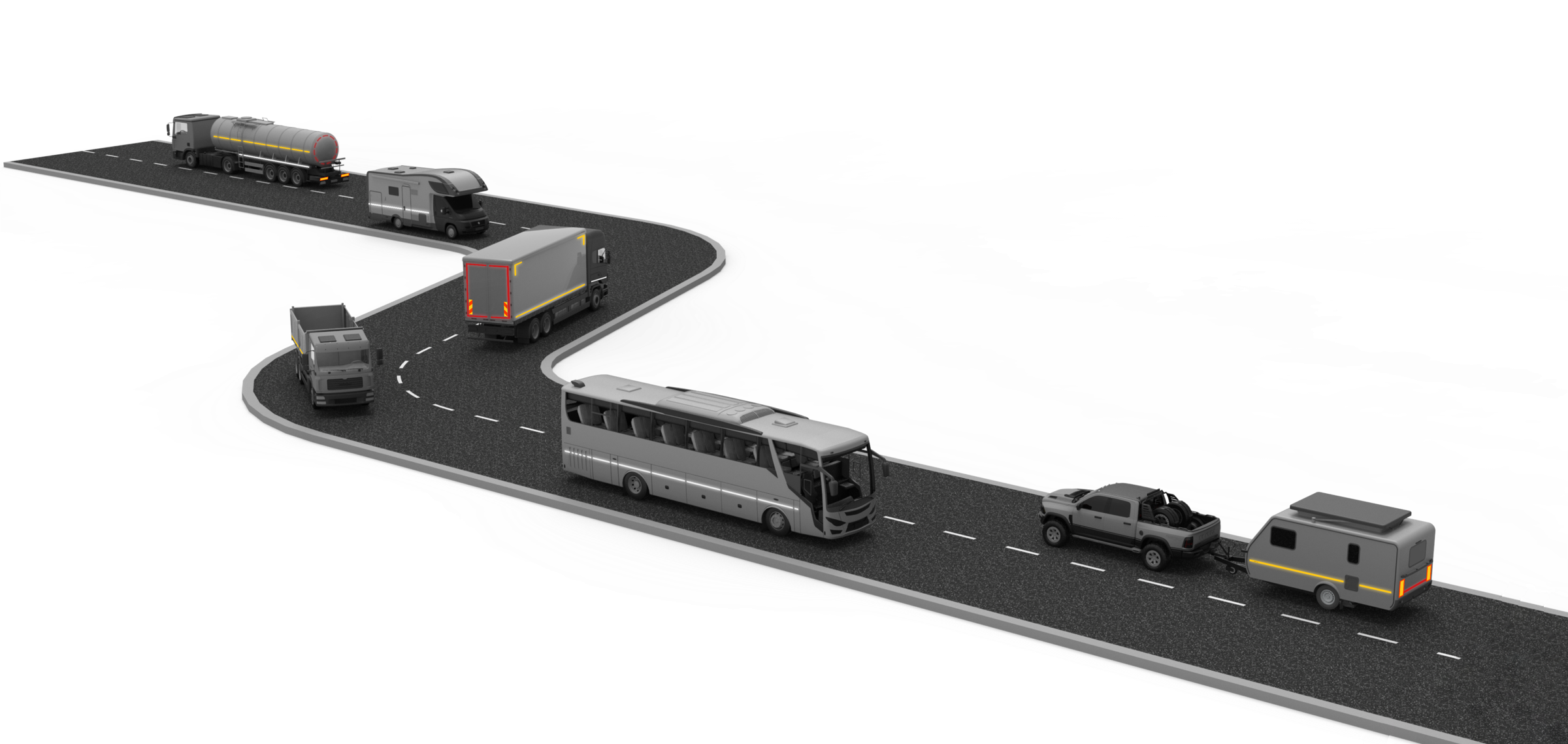 Yolda reflektörlü araçlar